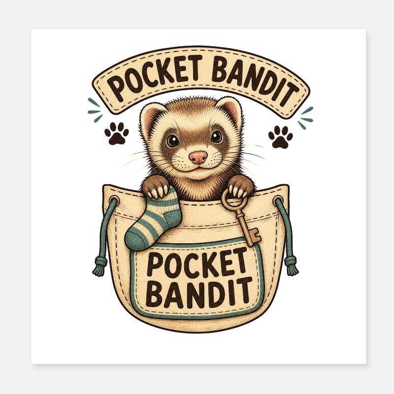 BANDIT DE POCHE Poster 20 x 20 cm