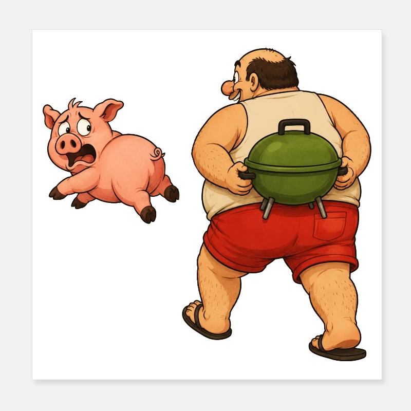 Le barbecue, c’est amusant Poster 20 x 20 cm