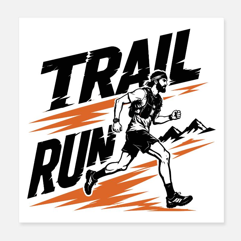Trail Run Poster 8" x 8" (20x20 cm)