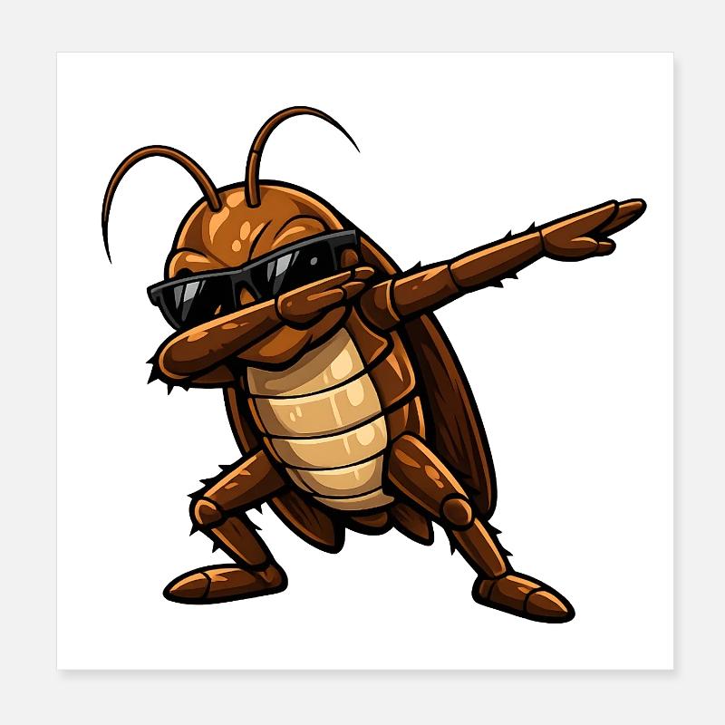 Dabbing Cockroach Cockroaches Cockroach Design Poster 8" x 8" (20x20 cm)