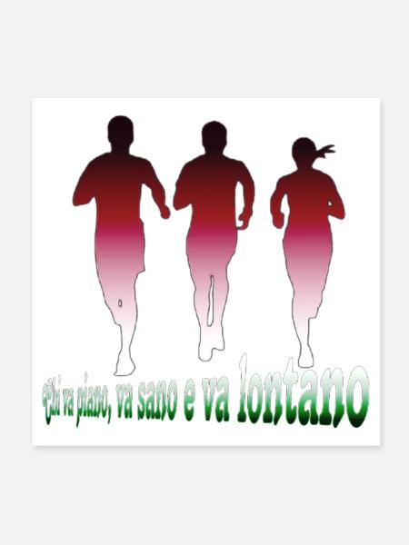 Chi va piano, va sano e va lontano - Poster 20x20 cm - Weiß - Vorne