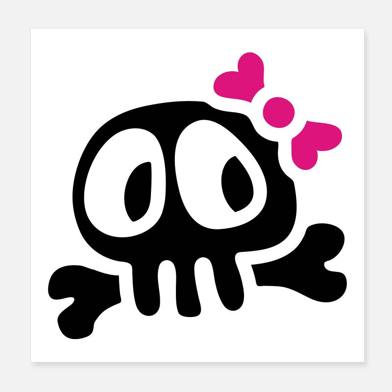 lady skull Poster 20x20 cm