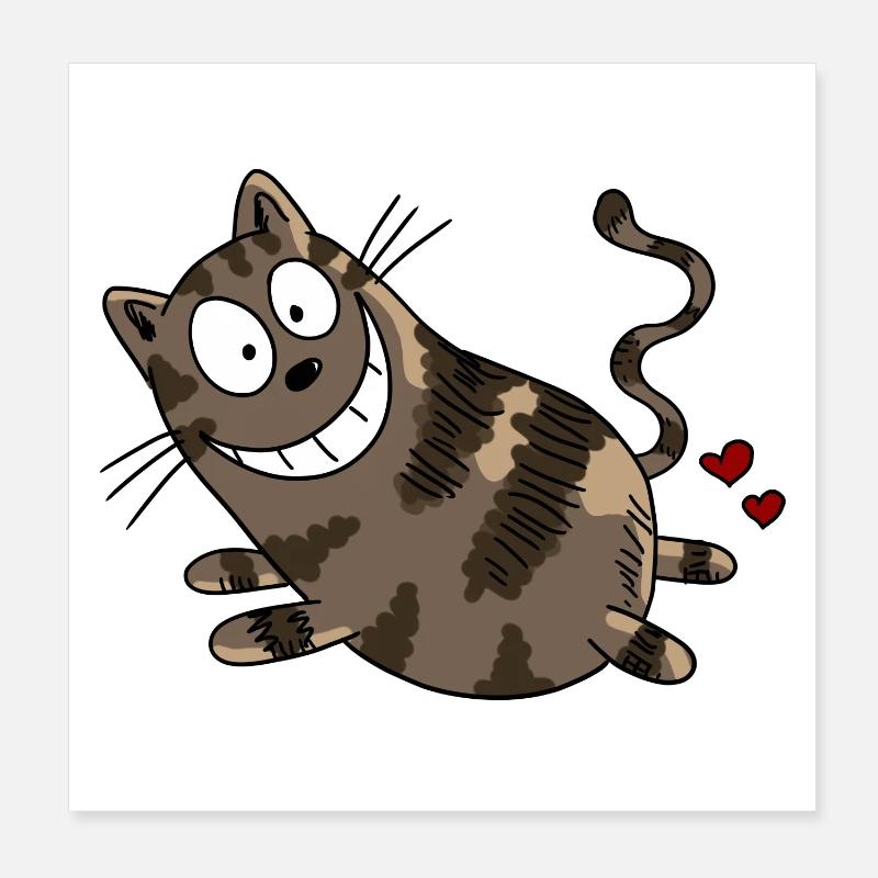 coeur drôle de chat pète - Chats - Cadeau Poster 20 x 20 cm