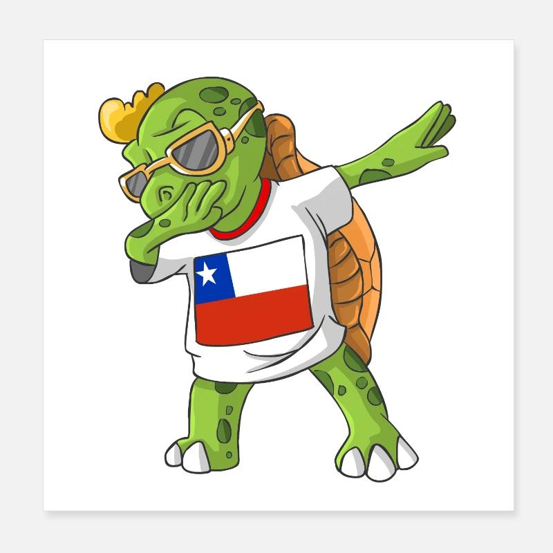 Chile Dabbing turtle Poster 8" x 8" (20x20 cm)