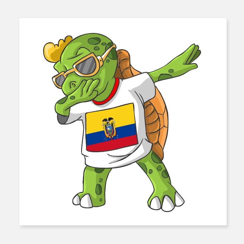 Ecuador Dabbing turtle Poster 8" x 8" (20x20 cm)