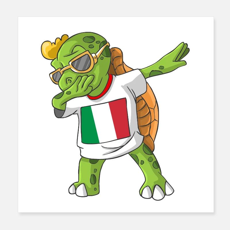 Italy Dabbing turtle Poster 8" x 8" (20x20 cm)