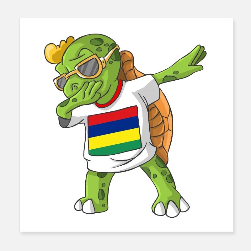 Mauritius Dabbing turtle Poster 8" x 8" (20x20 cm)