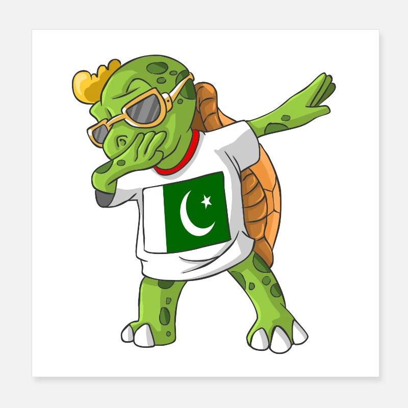 Pakistan Dabbing turtle Poster 8" x 8" (20x20 cm)