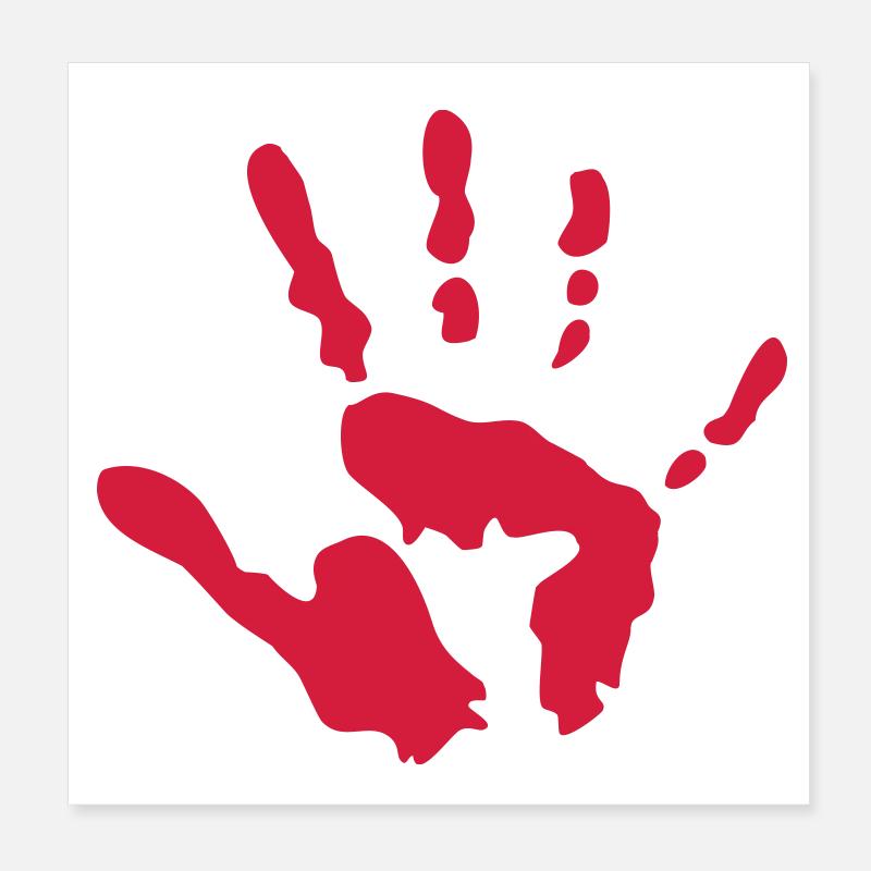 Abstrakte Handform mit lebendiger Farbe Poster 20x20 cm