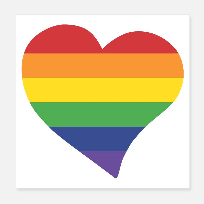 Regenbogenherz Poster 20x20 cm