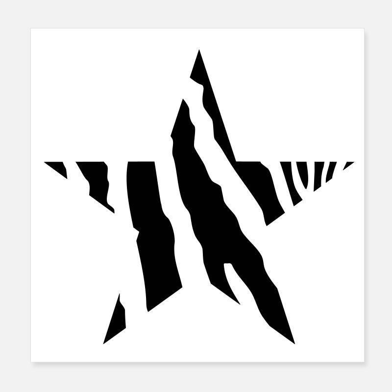 Zebra star Poster 8" x 8" (20x20 cm)