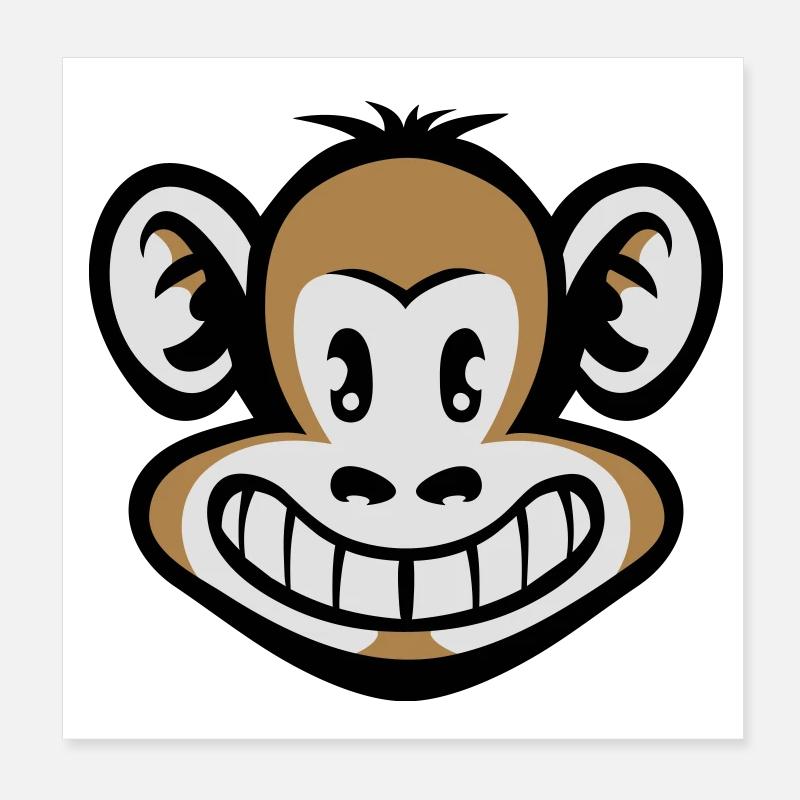 Tête de singe cartoon flex Poster 20 x 20 cm