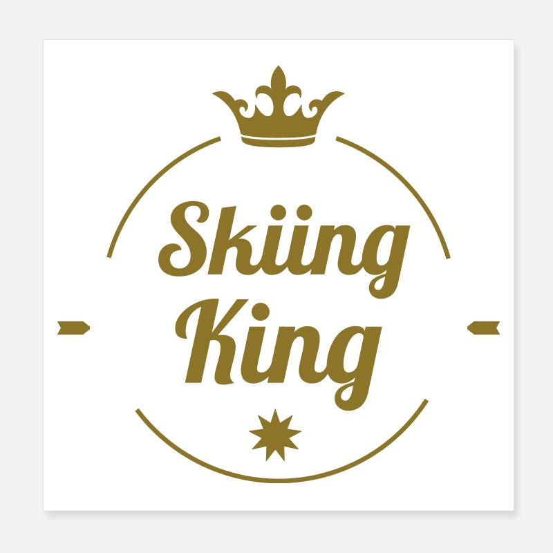 Skiing King Poster 20 x 20 cm