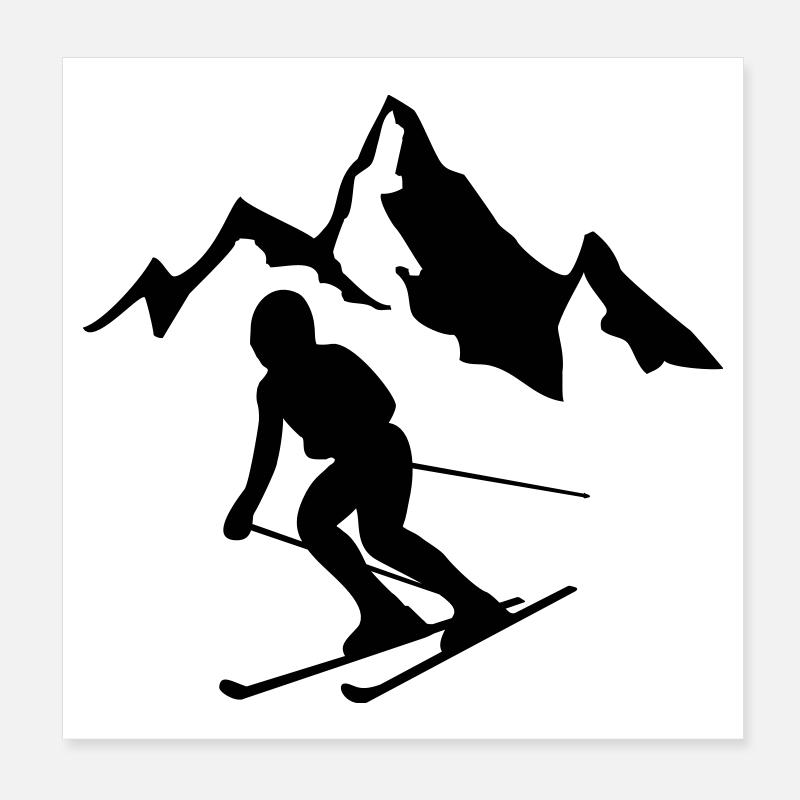ski alpin wintersport Poster 20x20 cm