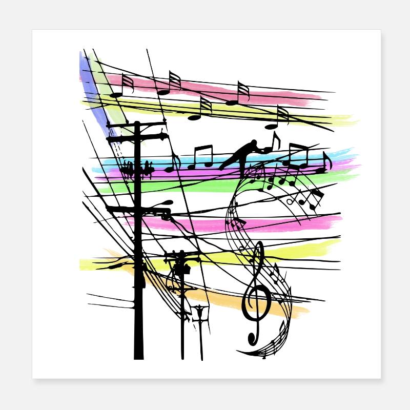 Music notes Poster 8" x 8" (20x20 cm)