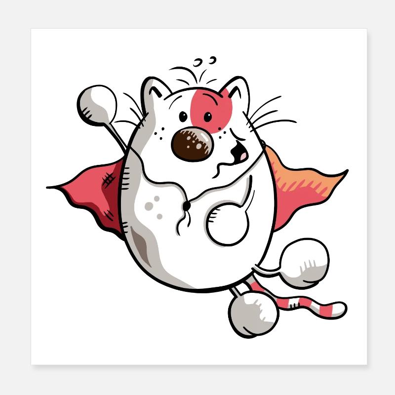 Super Cat Poster 8" x 8" (20x20 cm)