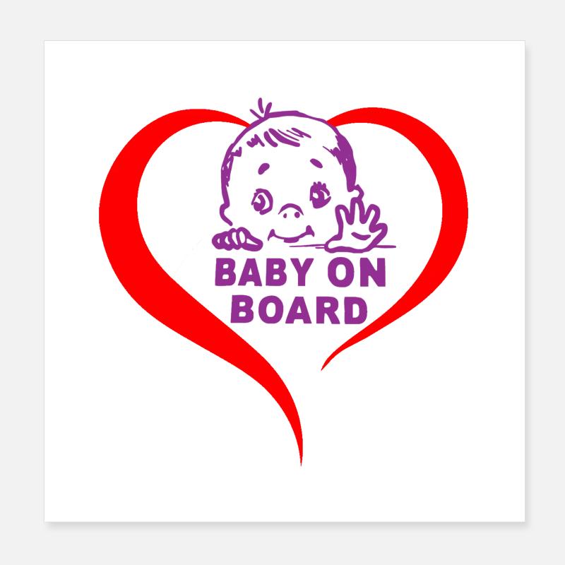 Stickers Bébé à bord Poster 20 x 20 cm
