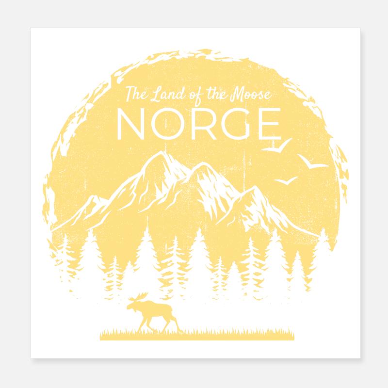 Norge, Terre de l’orignal, Elch Design Poster 20 x 20 cm