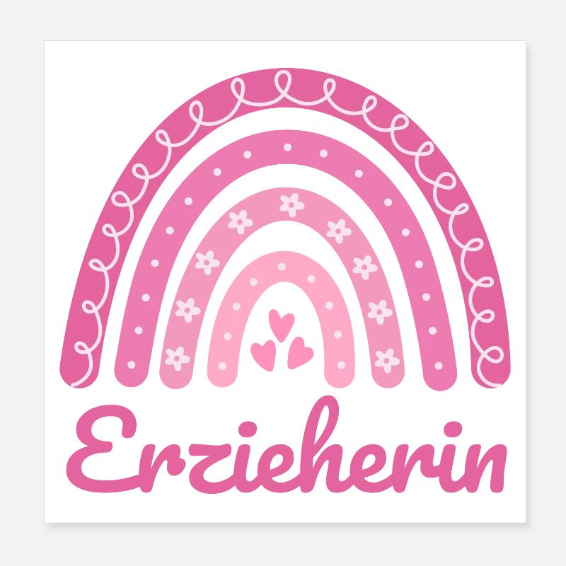 Institutrice de maternelle Regenbogen Poster 20 x 20 cm