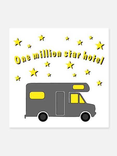 one million star hotel - Poster 20x20 cm - Weiß - Vorne