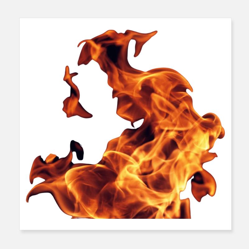 Abstract Flames on Black Poster 8" x 8" (20x20 cm)