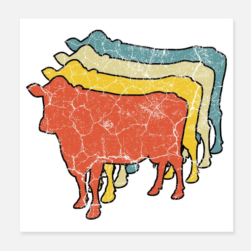 Vaches vaches Poster 20 x 20 cm