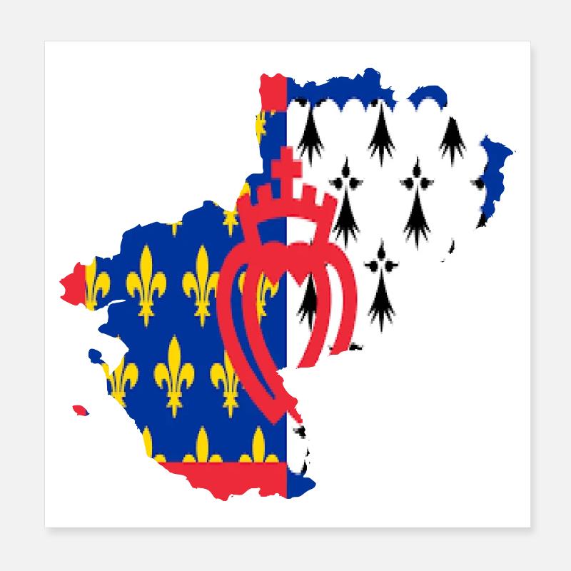 Pays de loire - Poster 20 x 20 cm - blanc