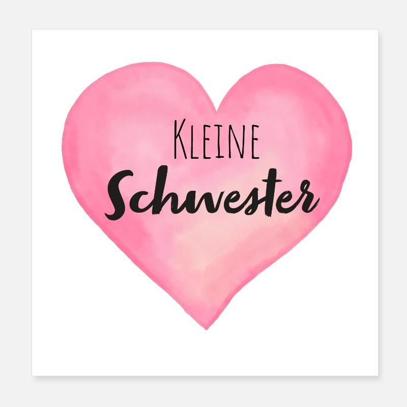Kleine Schwester Herz Poster 20x20 cm
