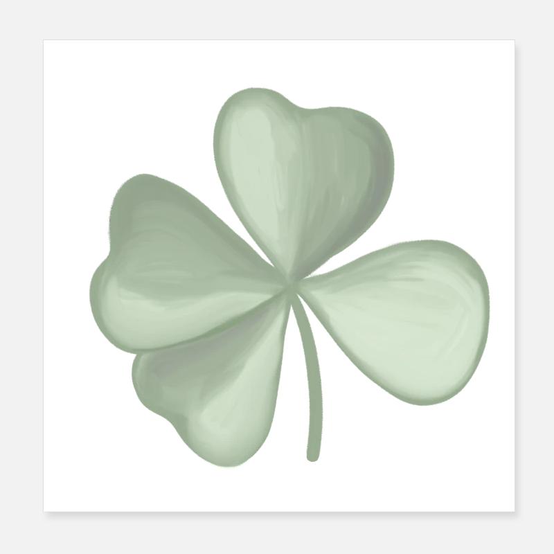 Kleeblatt pastell Poster 20x20 cm