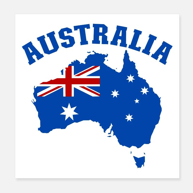 Australie Australie Drapeau Poster 20 x 20 cm
