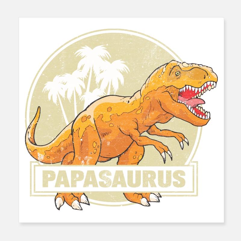 Papasaurus Poster 20x20 cm