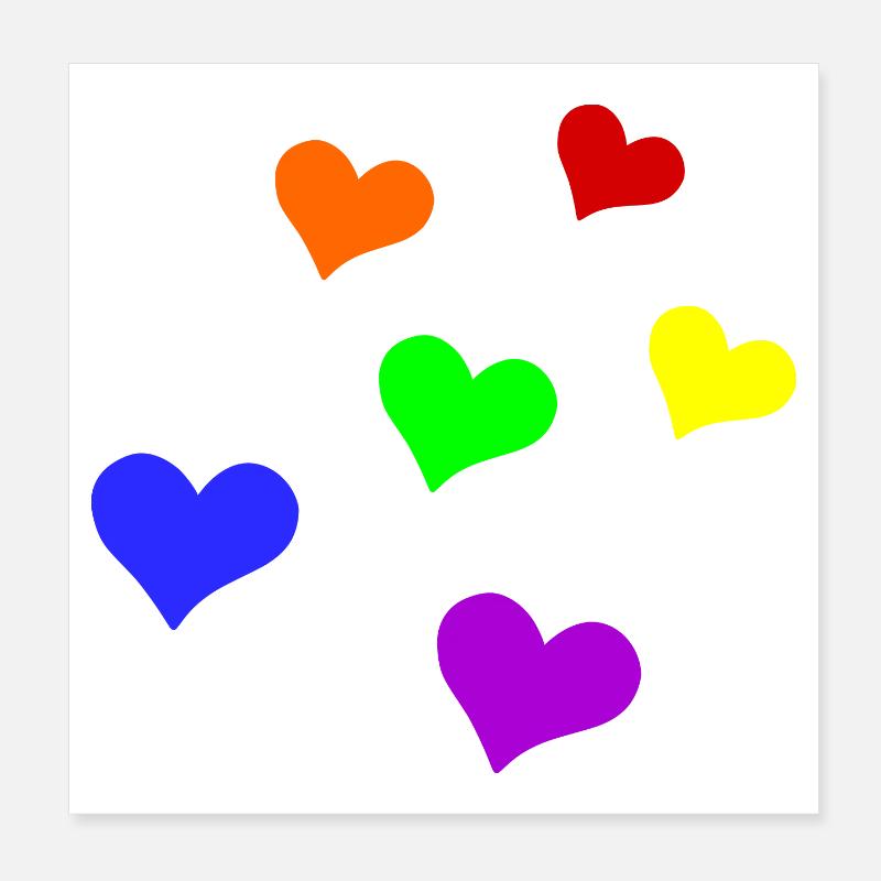 LGBT-Herzen Poster 20x20 cm