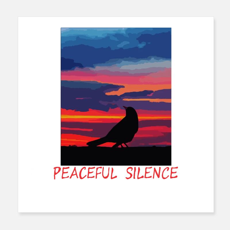 Vogel am Abendhimmel Frieden Poster 20x20 cm