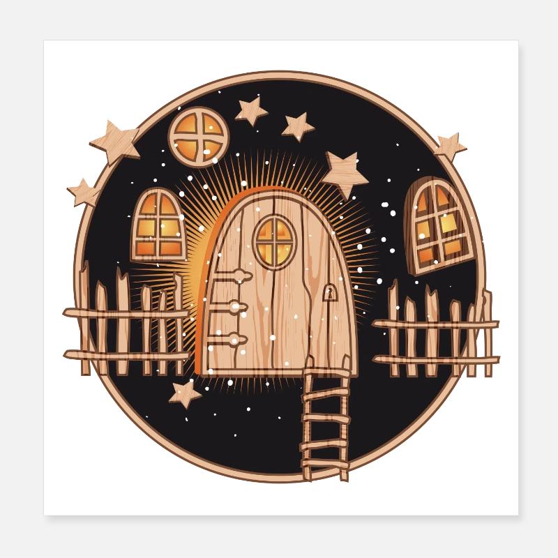 La magie de la porte des lutins à Noël Poster 20 x 20 cm