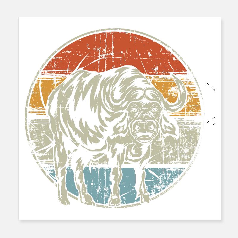 Büffel vintage Poster 20x20 cm