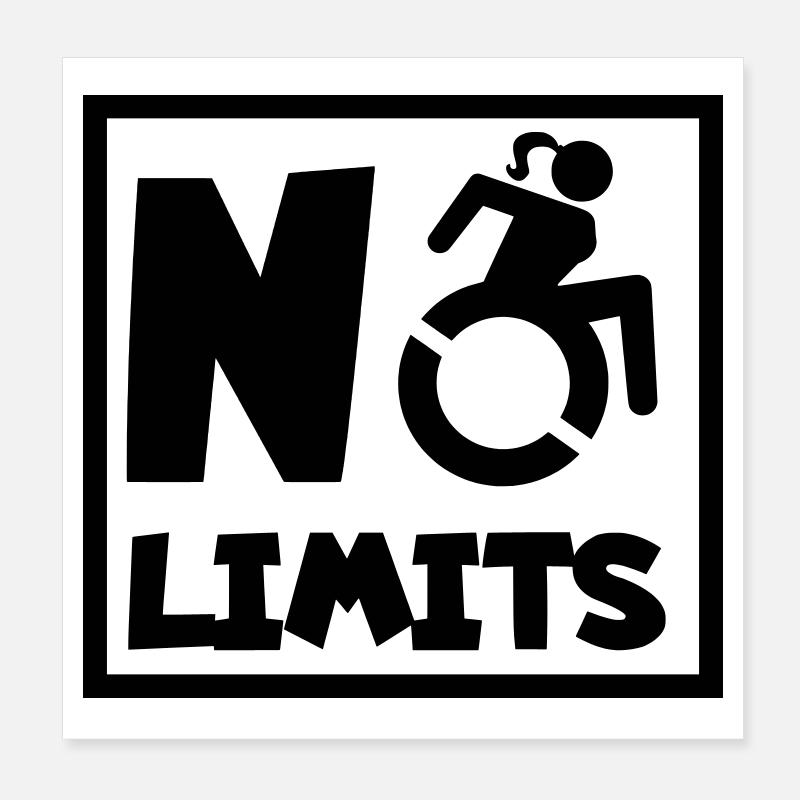 No limit for female wheelchair users* Poster 8" x 8" (20x20 cm)