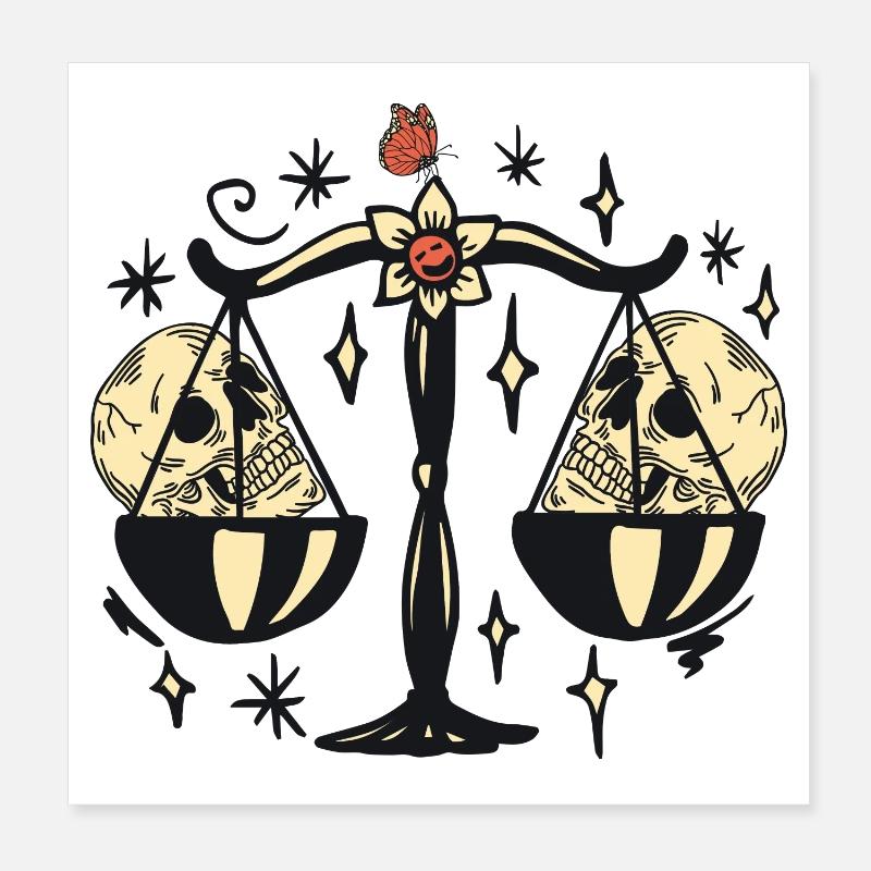 Libra with skulls Poster 8" x 8" (20x20 cm)