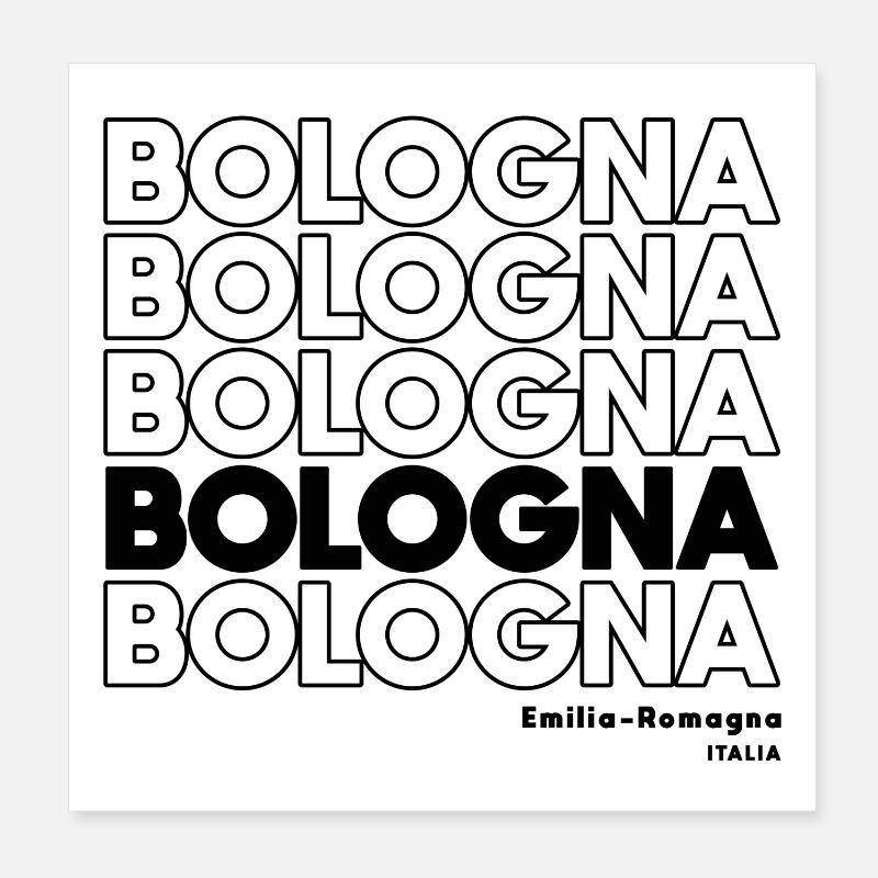 Bologna Schriftzug Design Emilia-Romagna Poster 20x20 cm