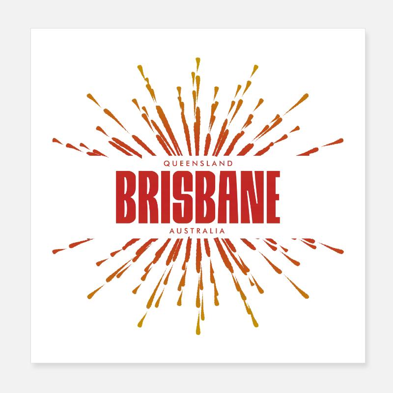 Brisbane Sunburst Logo Poster 20 x 20 cm