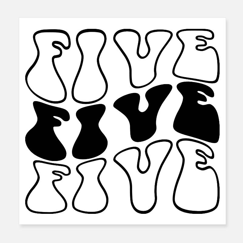 Cinq enfants 5e anniversaire garçons filles 5 ans Poster 20 x 20 cm