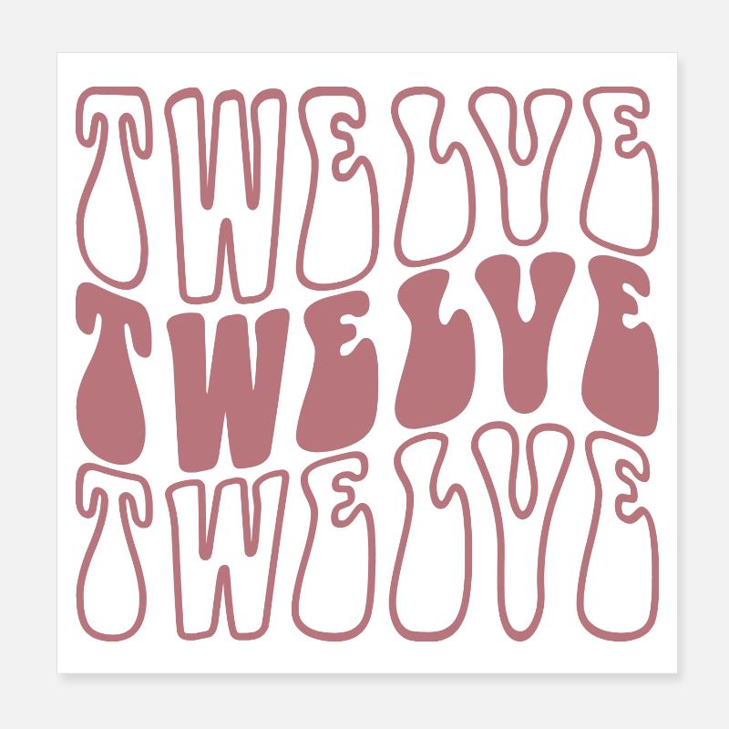 Douze filles de 12e anniversaire 12 ans Poster 20 x 20 cm