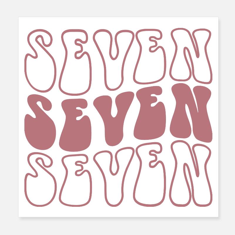Sept 7e anniversaire pour les filles de 7 ans Poster 20 x 20 cm