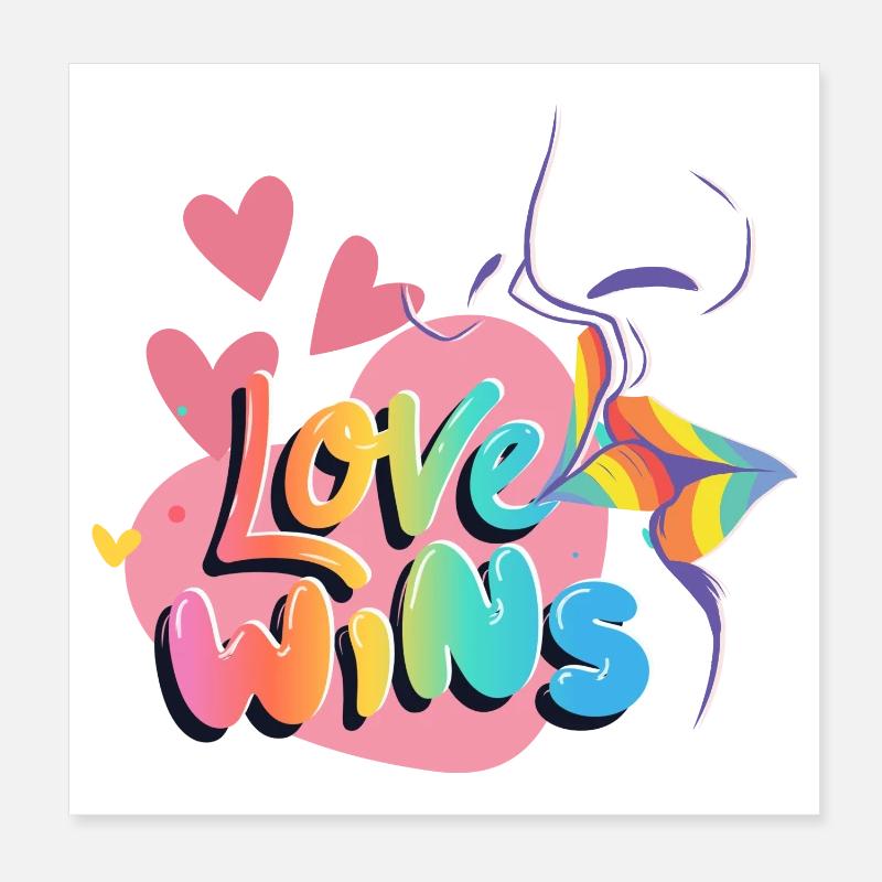 L’explosion de couleur de Love Win Poster 20 x 20 cm