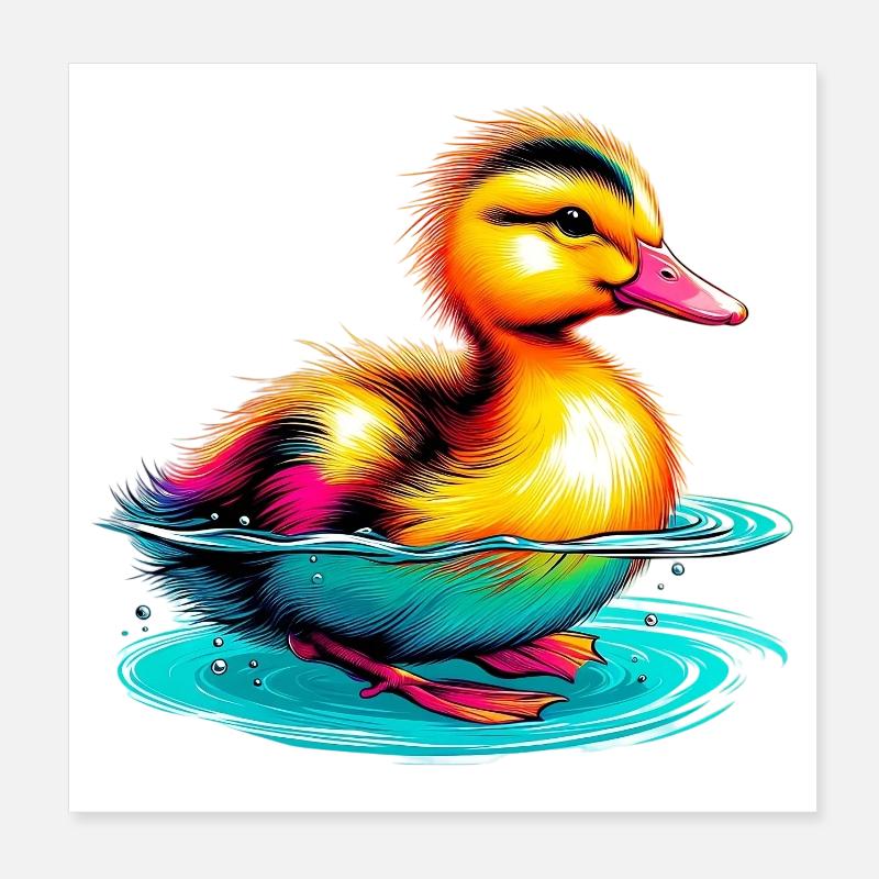 Duckling Duck Duck Poster 8" x 8" (20x20 cm)