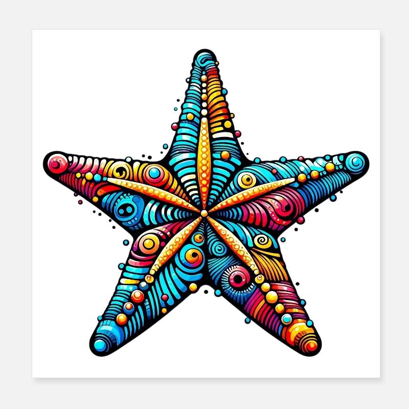 Starfish Poster 8" x 8" (20x20 cm)