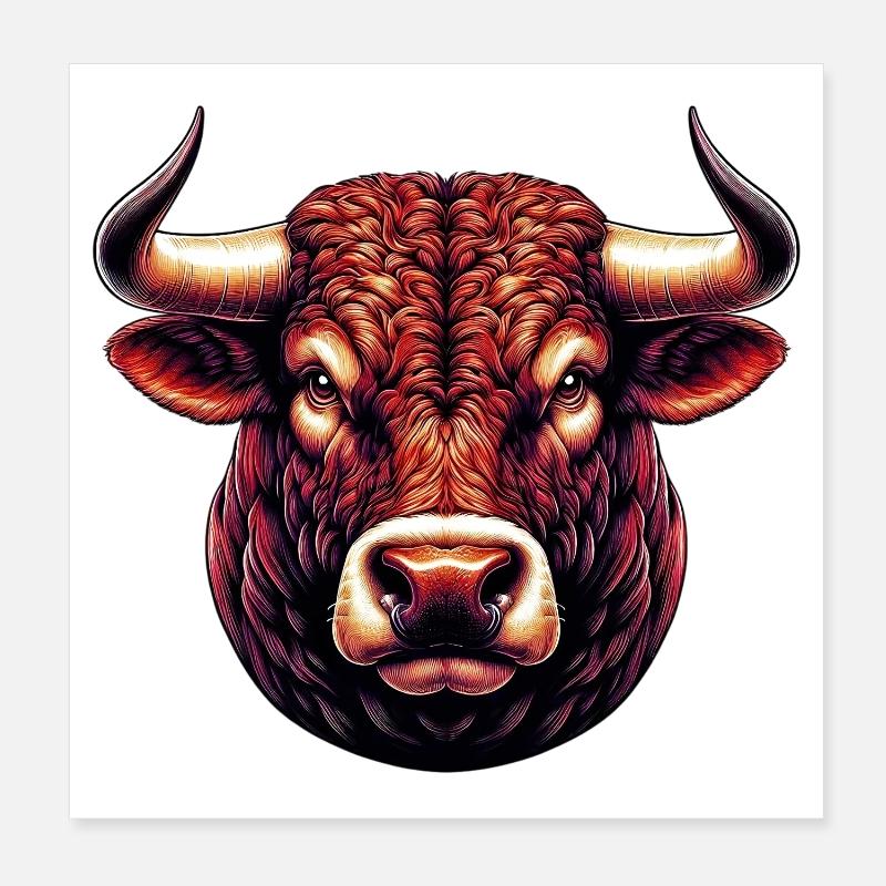 Stier Poster 20x20 cm