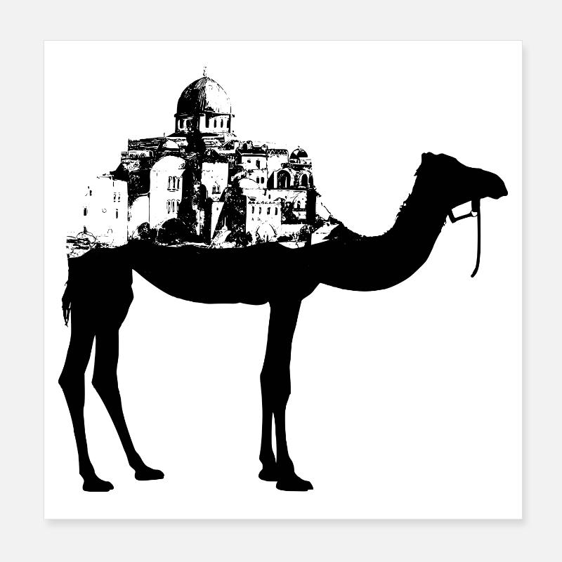 Jamal Mahamel Black Poster 20x20 cm