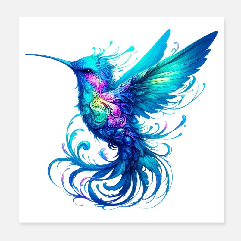 Hummingbird Poster 8" x 8" (20x20 cm)