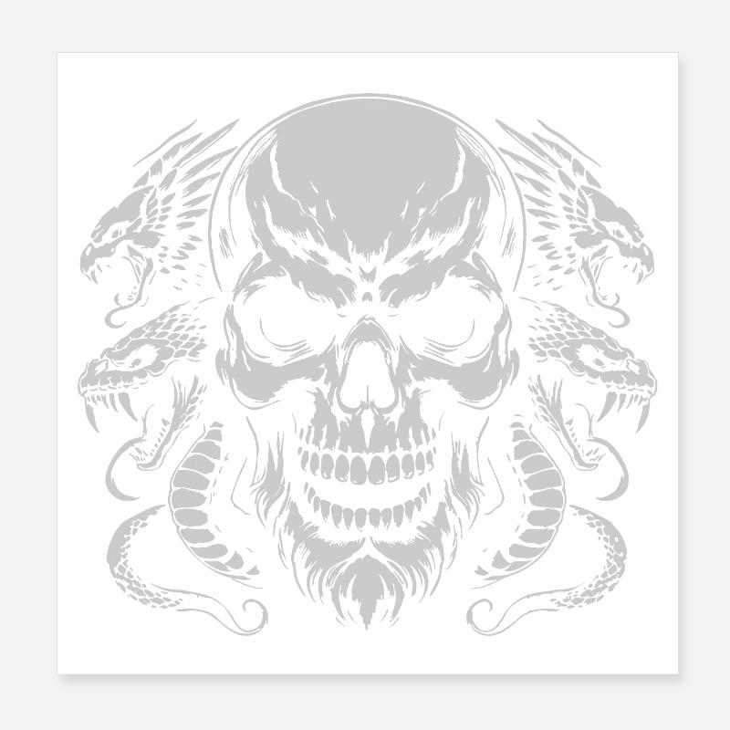 Totenkopf mit Schlangenring Poster 20x20 cm