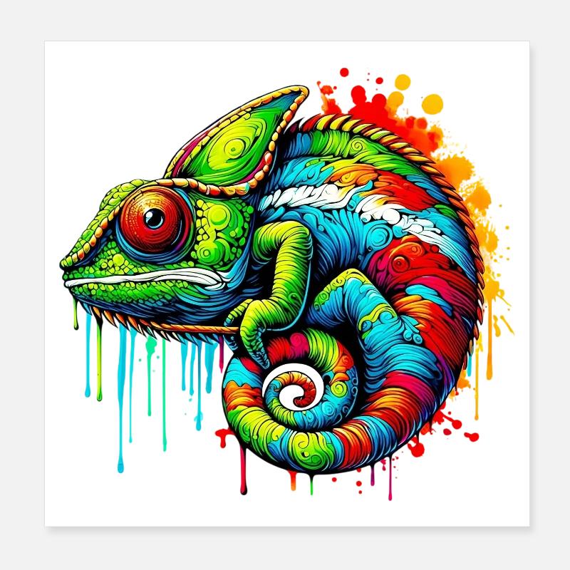 Caméléon Poster 20 x 20 cm